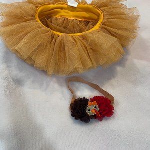 Adorable Little Me Orange Tutu with Matching Headband 0-12M NWOT